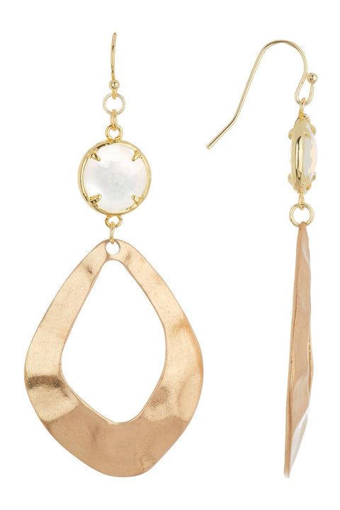 Jessica Earrings In Mother Of Pearl Quartz Doublet - GF