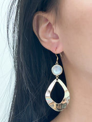 Jessica Earrings In Mother Of Pearl Quartz Doublet - GF