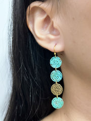 Natural Blue Patina Florette Earrings - BR