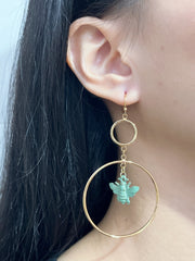 Natural Patina Dogwood Earrings In Gold - GF