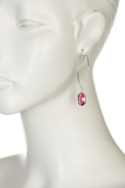 Raspberry Crystal Hoop Earrings In Gold - GF