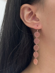 Filigree Disc Earrings In Rose Gold - SF