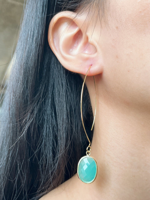 Amazonite Crystal Hoop Earrings - GF