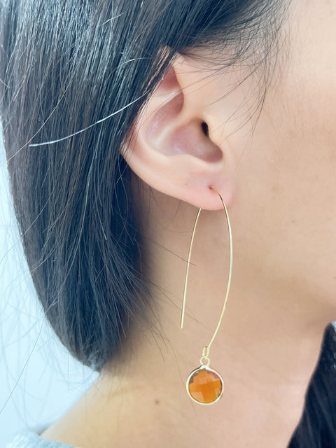 Amber Crystal Hoop Earrings In Gold - GF