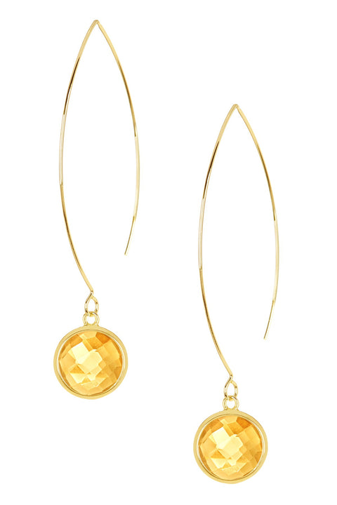 Amber Crystal Hoop Earrings In Gold - GF