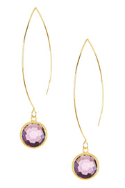 Lavender Crystal Hoop Earrings In Gold - GF