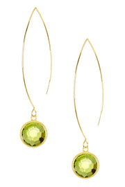 Peridot Crystal Hoop Earrings In Gold - GF