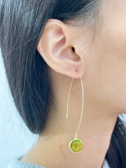 Peridot Crystal Hoop Earrings In Gold - GF