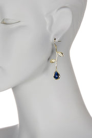 London Blue Crystal Floral Drop Earrings - GF
