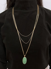 Green Aventurine Multi Strand Drape Necklace - GF