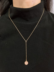 Rose Quartz Y Necklace - GF