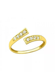 18k Vermeil Adjustable Toe Ring With Cubic Zirconia - VM