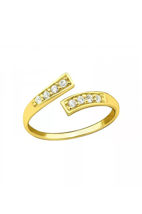 18k Vermeil Adjustable Toe Ring With Cubic Zirconia - VM