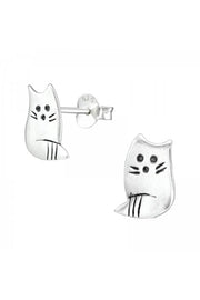 Sterling Silver Raccoon Ear Studs - SS
