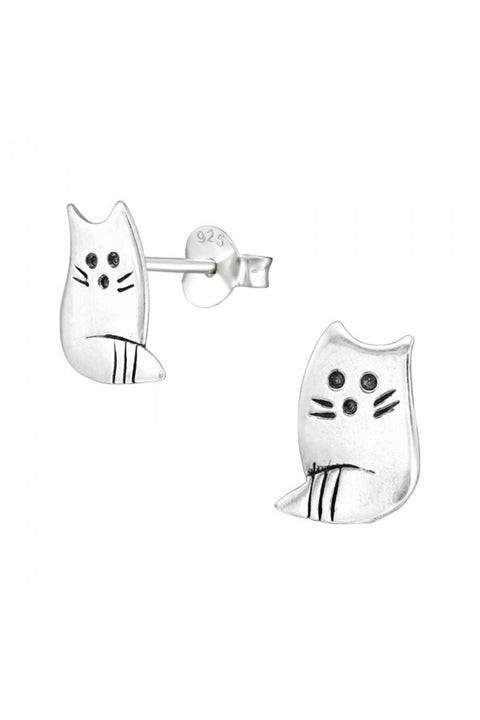 Sterling Silver Raccoon Ear Studs - SS