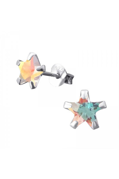 Sterling Silver Star 6mm Ear Studs With Cubic Zirconia - SS