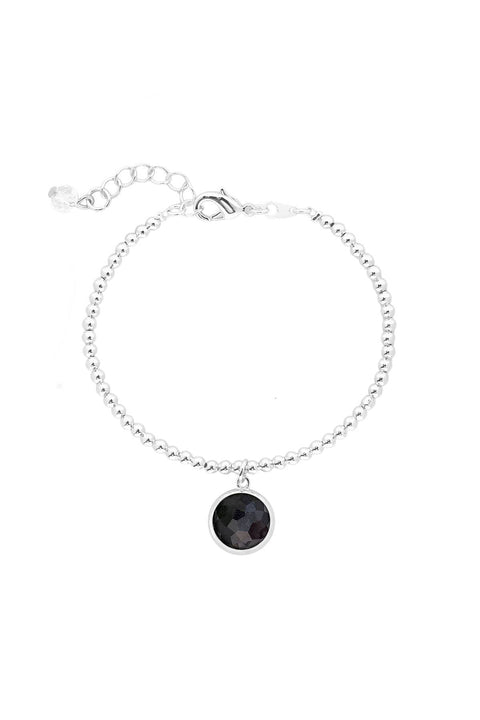 Hematite Beaded Charm Bracelet - SF