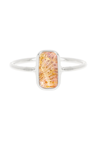 Lily Fossil Rectangle Petite Ring - SF