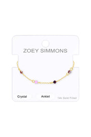 Purple Austrian Crystal Anklet - GF