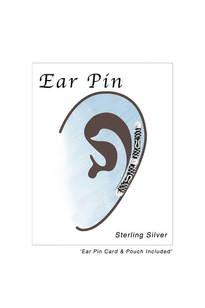 Sterling Silver Bali Ear Pin - SS