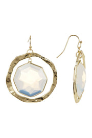 Moonstone Crystal Orbit Earrings In Gold - GF