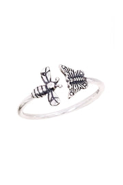 Sterling Silver Bee And Butterfly Ring - SS