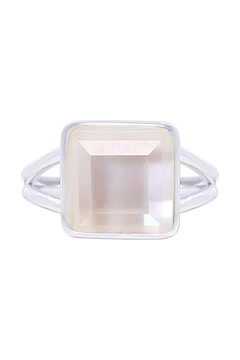 Mother Of Pearl Quartz Square Ring - SF