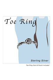 Sterling Silver Rose Adjustable Toe Ring - SS
