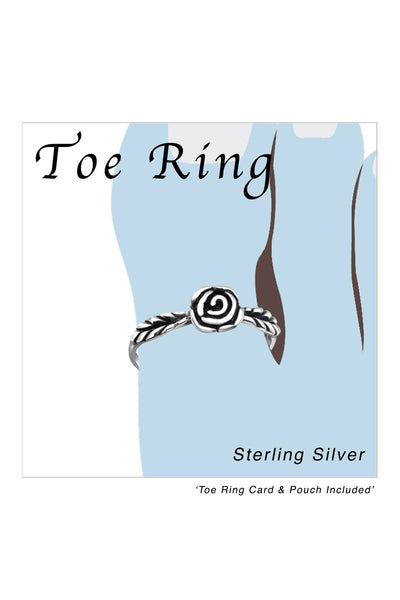 Sterling Silver Rose Adjustable Toe Ring - SS