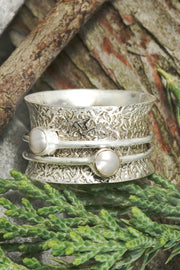 Faux Pearl Spinner Ring - SF