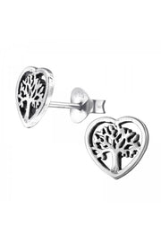 Sterling Silver Tree Of Life Ear Studs - SS