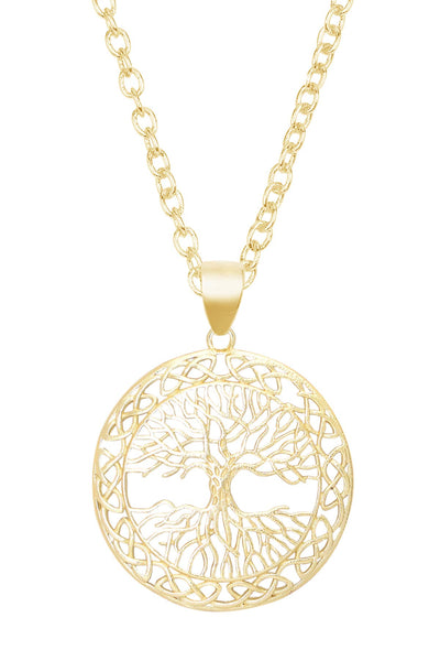 Tree Of Life Drop Pendant Necklace - GF