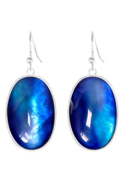 Labradorite Doublet Oval Cabochon Statement Earrings - SF