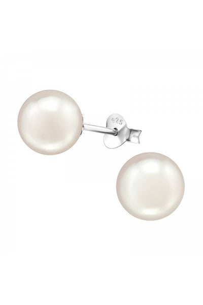 Synthetic Pearl 8mm Ear Studs - SS