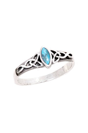 Turquoise & Sterling Silver Celtic Ring - SS