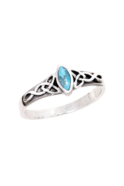 Turquoise & Sterling Silver Celtic Ring - SS
