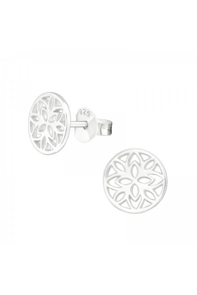 Sterling Silver Flower Ear Studs - SS