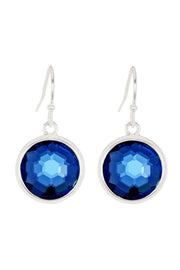 London Blue Crystal Round Earrings - SF