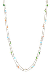 Mixed Austrian Crystal Two Strand Necklace - SF