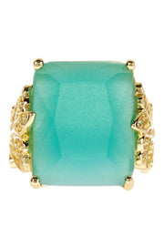 Amazonite Crystal & CZ Garden Ring - GF