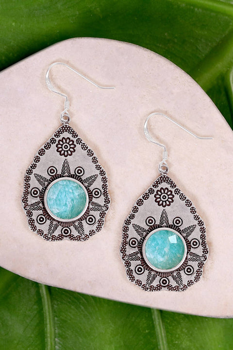 Amazonite Vintage Drop Earrings - SF