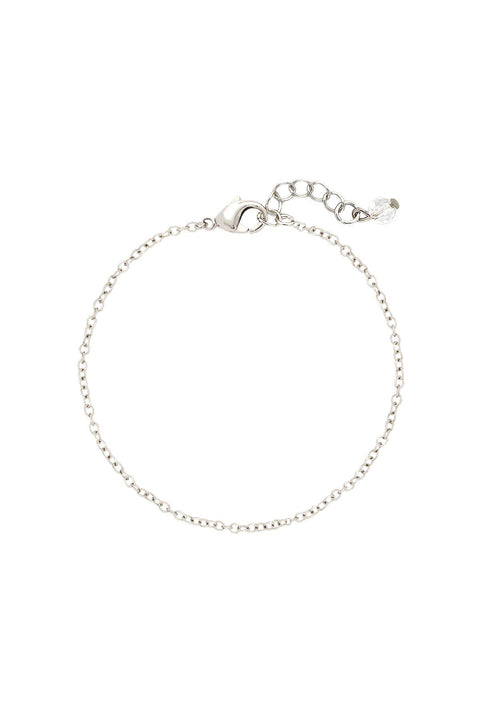 Silver Plated 2mm Cable Chain Bracelet - SP