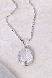 Sterling Silver Photo Locket Pendant Necklace - SS