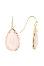 Rose Crystal Pear Cut Drop Earrings In Gold - GF