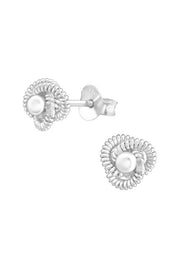 Sterling Silver Twirl Ear Studs - SS