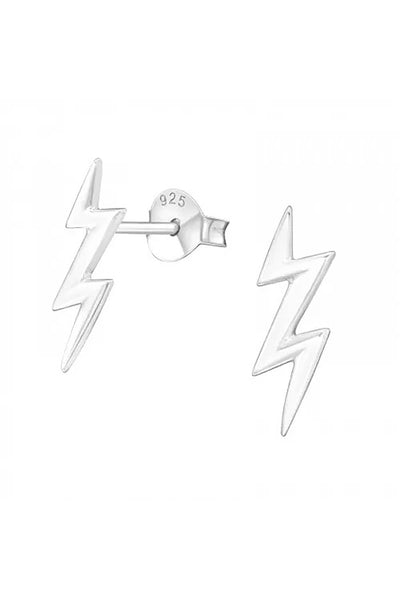 Sterling Silver Thunderbolt Ear Studs - SS