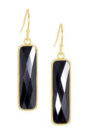 Hematite Rectangle Drop Earrings - GF