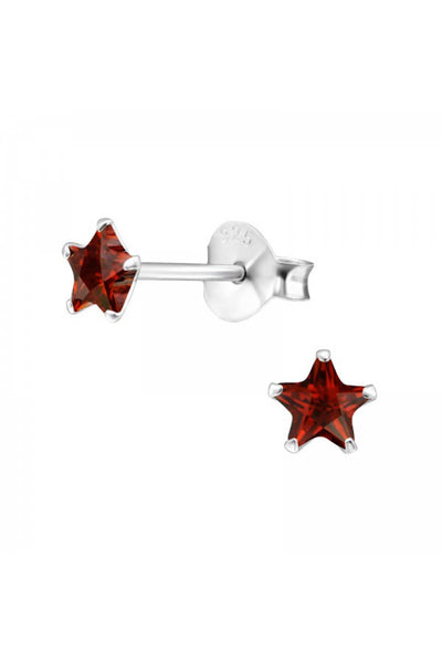 Sterling Silver Star 4mm Ear Studs With Cubic Zirconia - SS