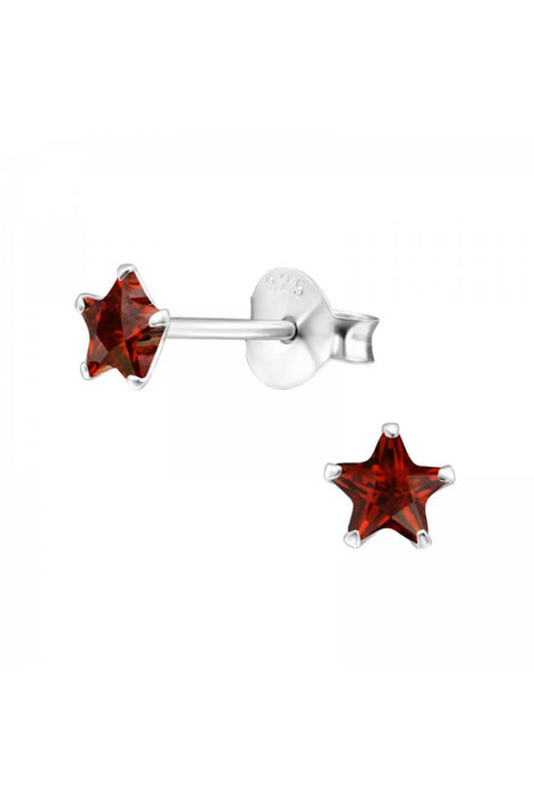 Sterling Silver Star 4mm Ear Studs With Cubic Zirconia - SS