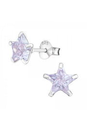 Sterling Silver Star 7mm Ear Studs With Cubic Zirconia - SS